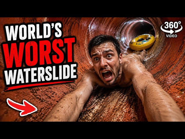 Getting Stuck on the World's Worst Waterslide ~ 360° VR