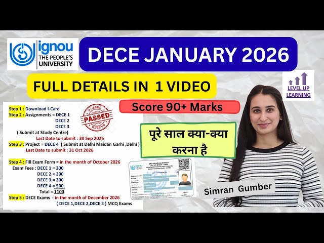 DECE Jan 2026 All Details IGNOU Level Up Learning Simran Gumber