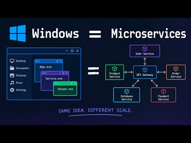 Microservices explained through the reference to Windows