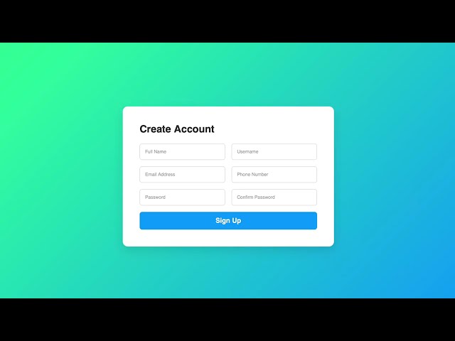Responsive Registration Form With HTML & CSS