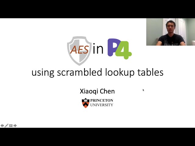 Implementing AES Encryption on Programmable Switches via Scrambled Lookup Tables