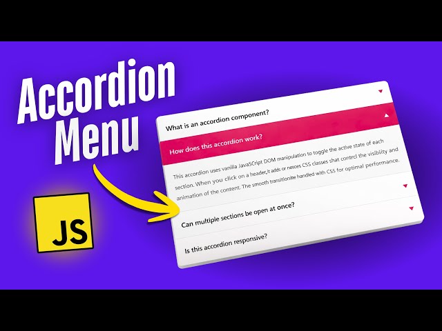 JavaScript Project | Build a Smooth Accordion Menu using JavaScript