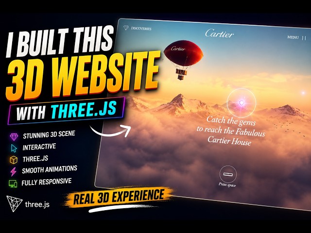 Amazing 3D  Website with Three.js | Interactive Space Animation | JavaScript & WebGL