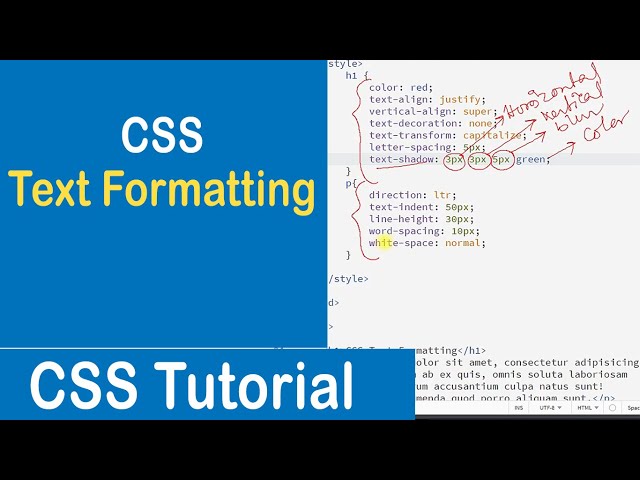 #15 CSS Text Formatting | Text Shadow | Text Color | CSS Tutorial