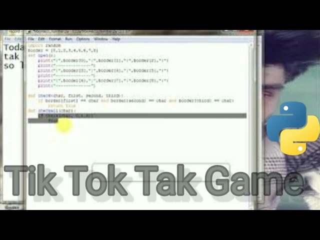 How to make a tik tok tak game in python 3.7