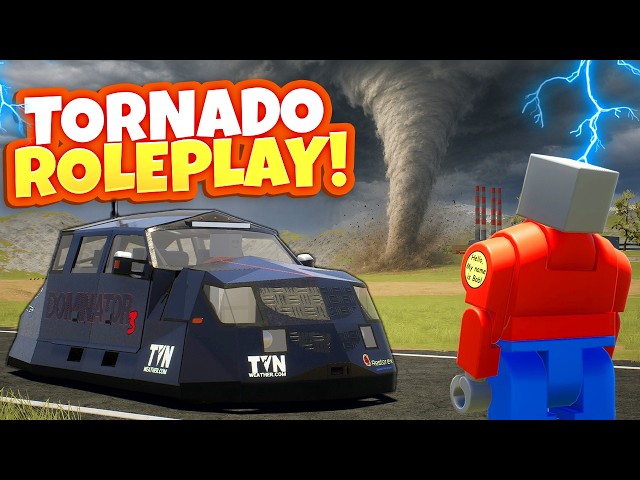Chasing the BIGGEST TORNADO in a Storm Chasing RP Server! (Brick Rigs)