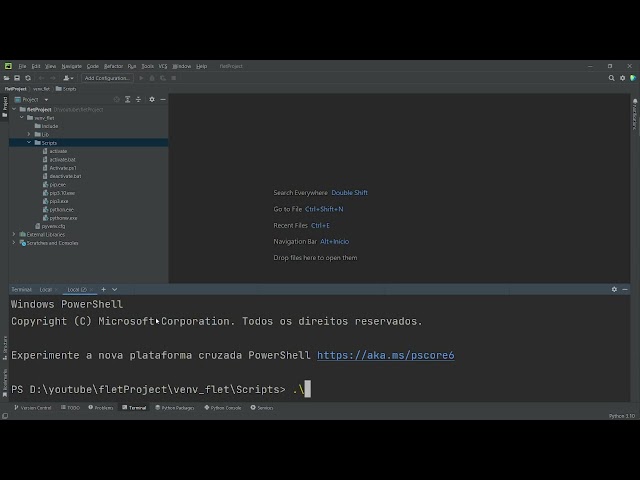 465 - Preparando o ambiente virtual para utilizar a biblioteca Flet Python