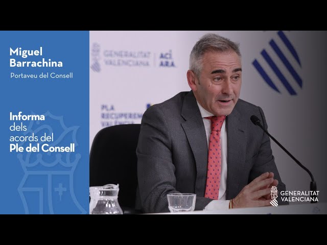 🏛🗣 Consell Spokesperson, Miguel Barrachina, reports on the matters addressed at the Consell Plena...