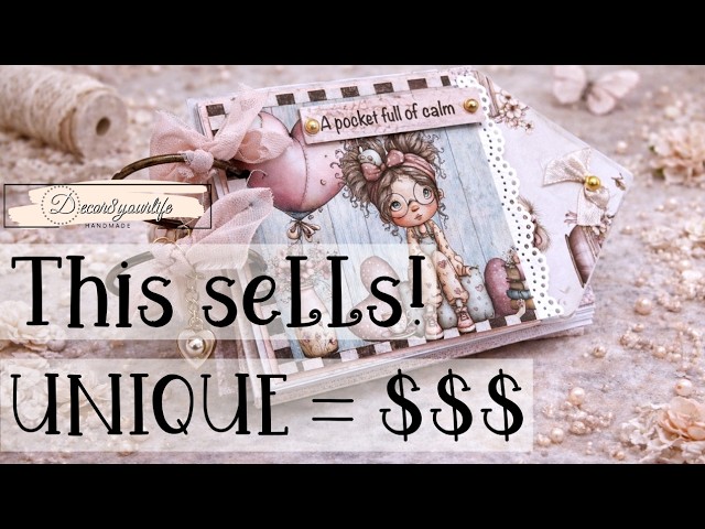 How To Make Mini Albums That SELL: Unique Cover Idea You Need to Try 💸 #craftfairideas #etsycrafts