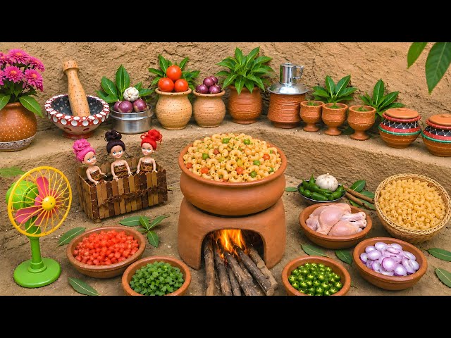 Rustic Village Style Macaroni Recipe | Mini Cooking | Miniature Cooking
