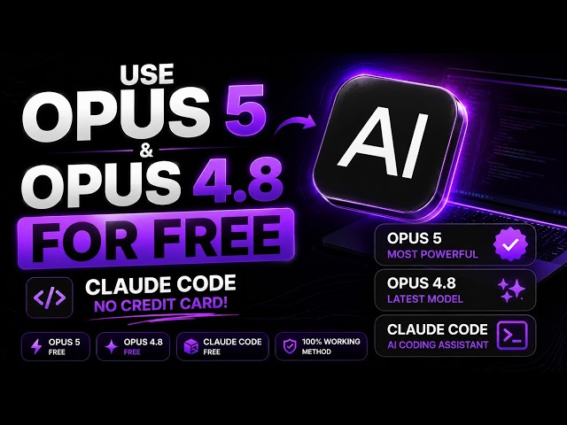 🚨 Claude Code FREE & UNLIMITED — Use Opus 5 + Opus 4.8 (No Credit Card Required)
