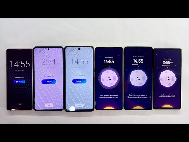 Google Pixel 6 + Realme C67 + Realme 12 Pro + Blackview 8 + Sony Xperia 5 + Infinix N30i Alarm Clock