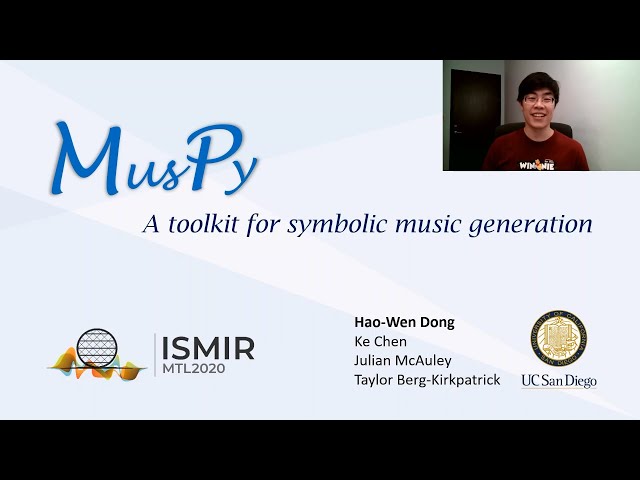 MusPy – A toolkit for Symbolic Music Generation (ISMIR 2020)