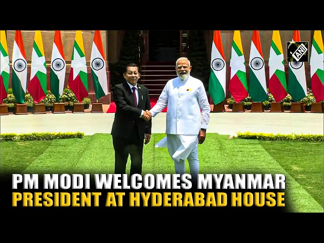 PM Modi welcomes Myanmar President Min Aung Hlaing on landmark first visit to India