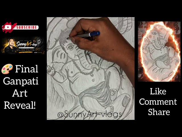 Mini Ganesh Ji Drawing Final Result #drawing #video #viral #art #trending #ganesha