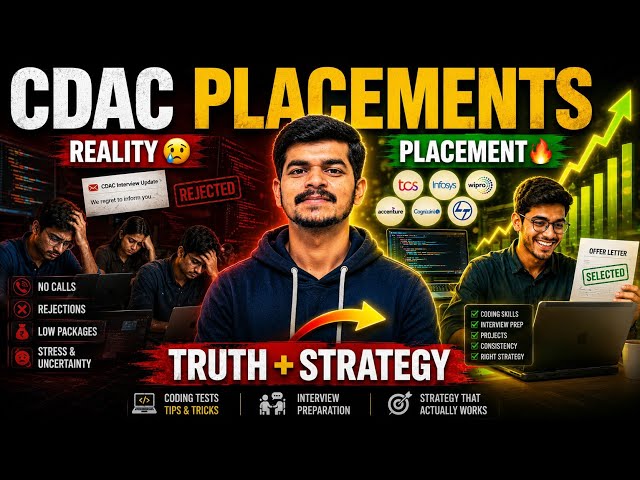 CDAC Placements 🔥 | Tips, Tricks & Sad Reality 😢 | Cracking Interviews & Coding Tests 💻✅