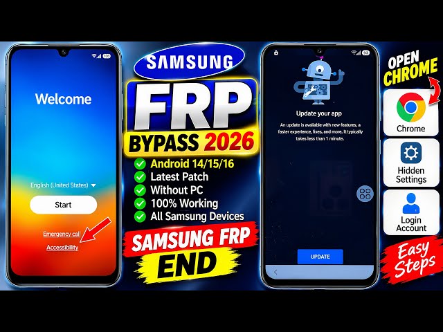 All Samsung FRP Bypass 2026 🔥 Android 14/15/16 | No PC + YouTube Update Fix | Skip Google lock 