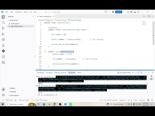 10 type casting in java