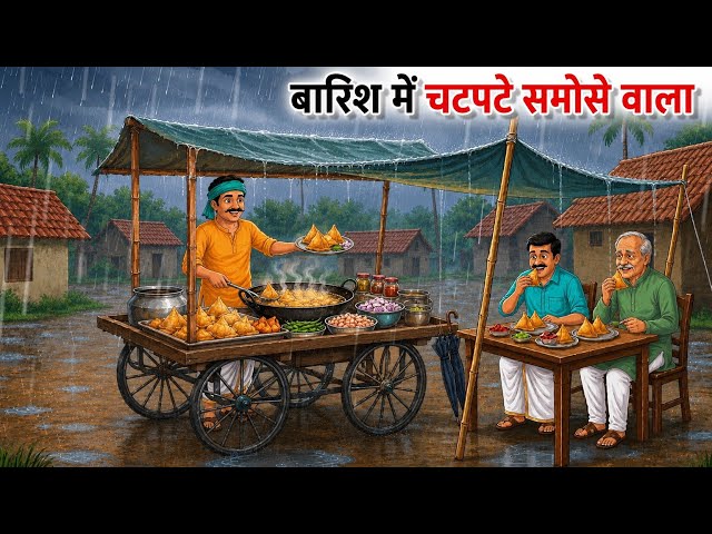Spicy Samosas on a Rainy Day | Hindi Stories | Cartoon Stories |