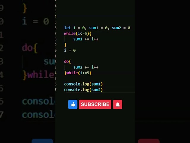 While vs do while loops in javascript #shorts