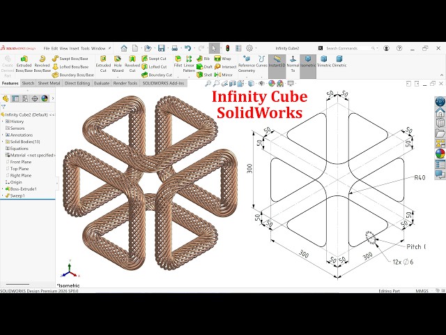 Infinity Cube Modeling in SolidWorks