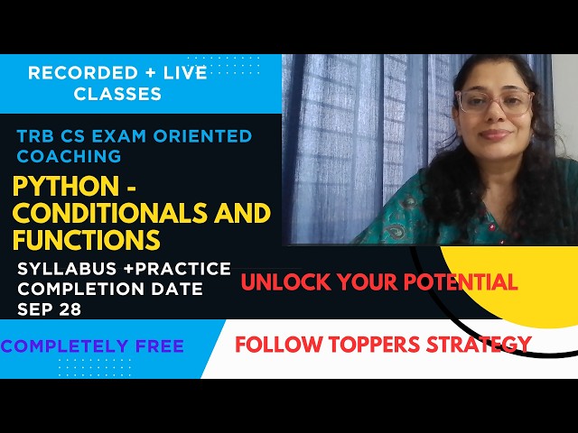 Python Conditional Statements & Functions | TRB CS Exam Preparation | MCQs & Explanation