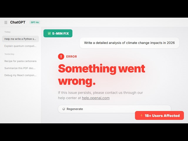 ChatGPT "Something Went Wrong"? 10 Fixes That Actually Work (2026)