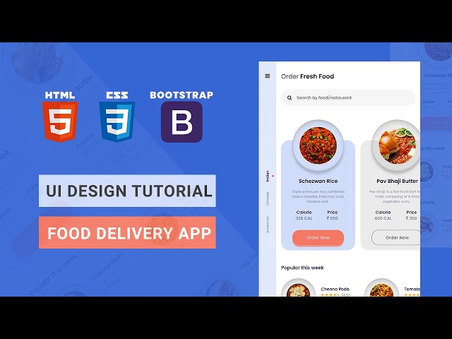 Food Delivery App | HTML CSS BOOTSTRAP Speed Coding with Source Code