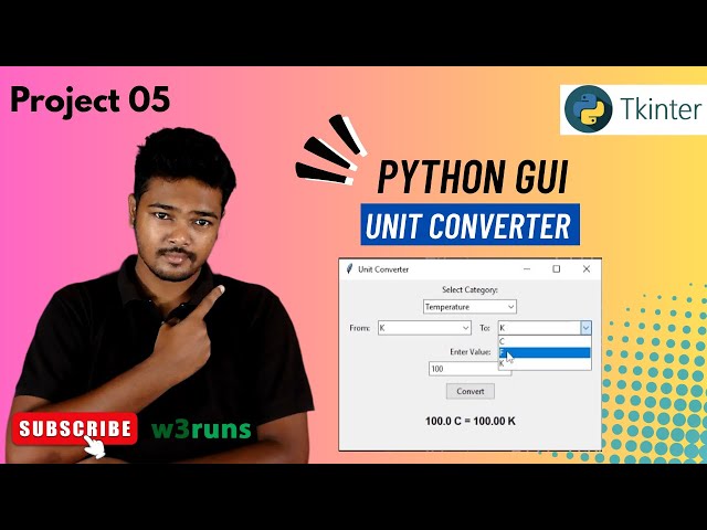 🎥 Build a Complete Unit Converter App using Python Tkinter | Step-by-Step Tutorial