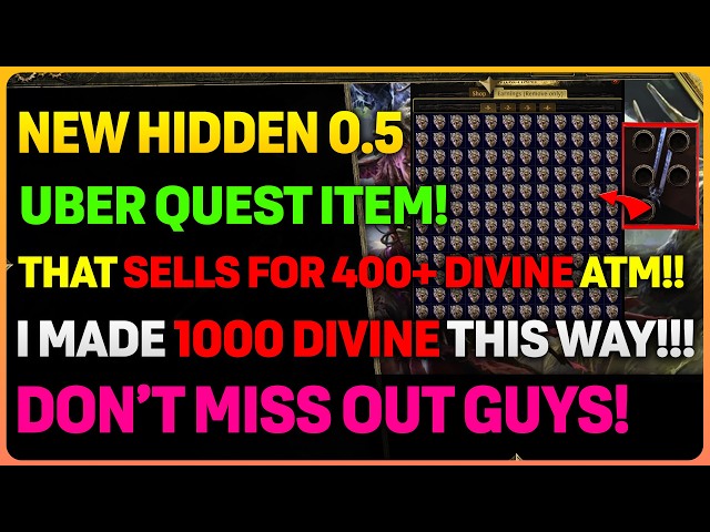HOW TO MAKE 400+ Divine PER Character Farming This NEW 0.5 HIDDEN Quest Item In POE 2!