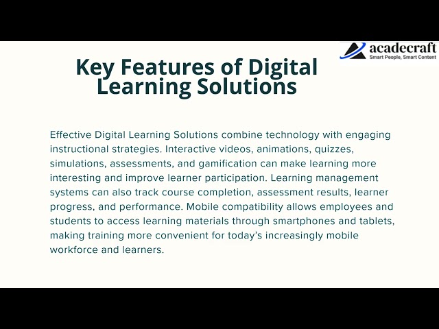 Digital Learning Solutions for Modern Education