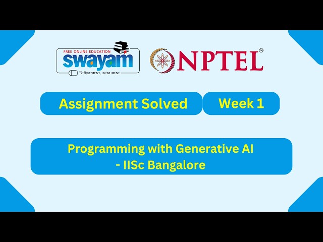 Generative AI for Computer Vision Week 1 | NPTEL ANSWERS 2026 #nptel2026 #myswayam #nptel #nptelexam