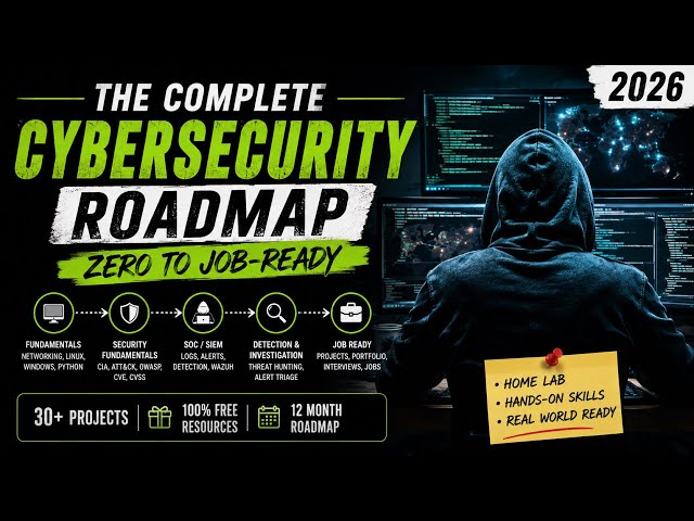 The COMPLETE Cybersecurity Roadmap 2026 | Zero to Job-Ready SOC Analyst 🔥