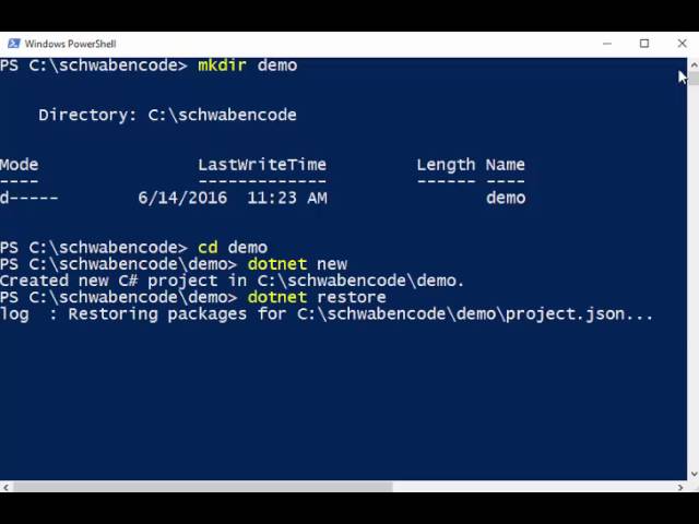Create .NET Core Applications within seconds via CLI (PowerShell)