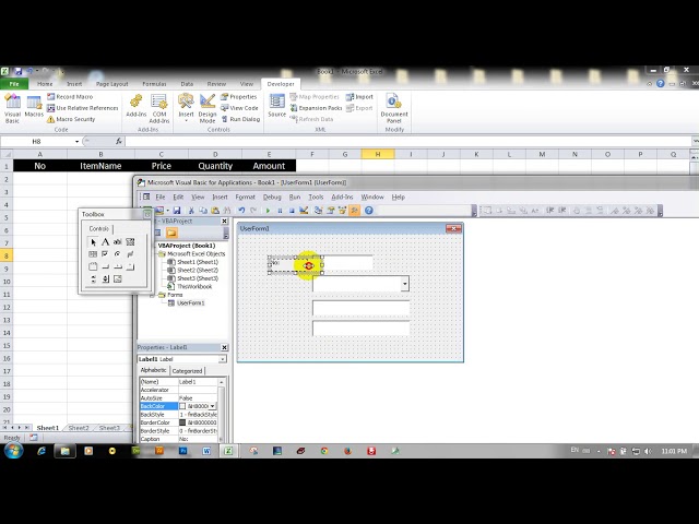 learn Ms excel vba step by step | Lesson 01 Desing form in MS excel
