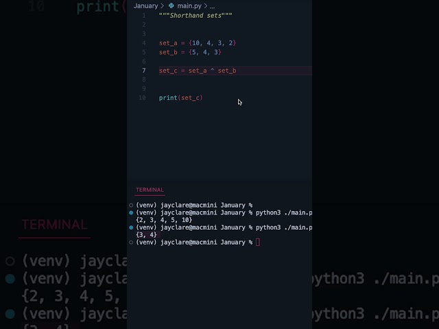 Python 3 |  Set Ops for Beginners #programming #python