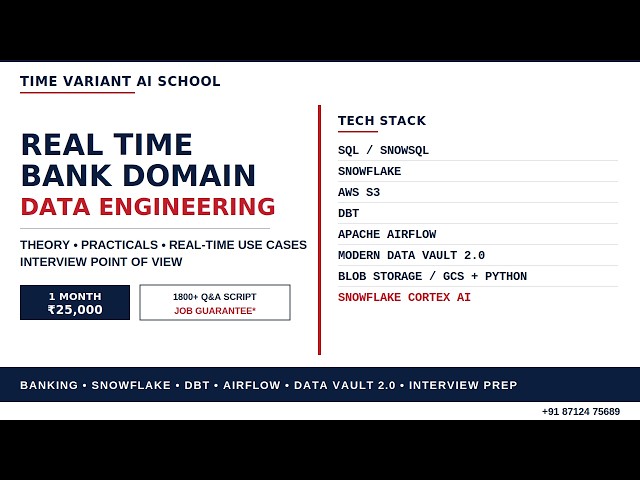 Real Time Bank Domain Data Engineering Full Course | Snowflake DBT Airflow #dataengineering