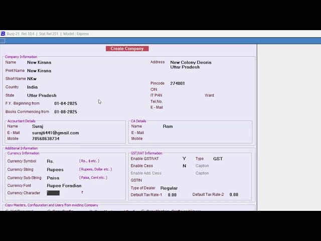 How to create company in Busy accounting software@COMPUTEREXCELSOLUTION #busy #coding #tally