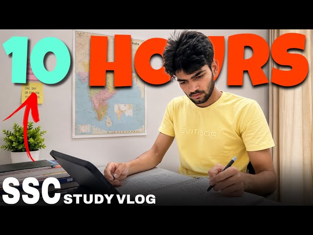 10 HOURS STUDY ROUTINE 🔥 | SSC 2026 Preparation | Full Day Study Vlog 📚#ssc #ssccgl #upsc 