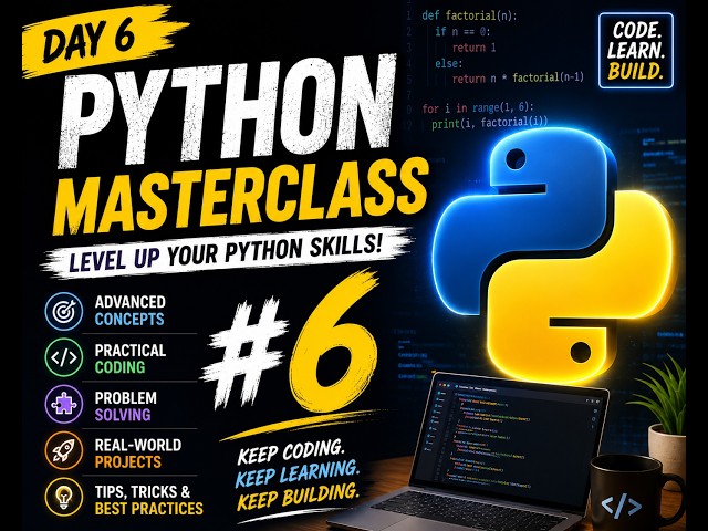 Python Masterclass #6 🚀 | Level Up Your Python Skills | Advanced Coding & Practical Projects