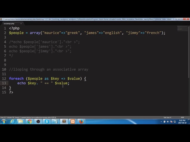 PHP ASSOCIATIVE ARRAYS TUTORIAL