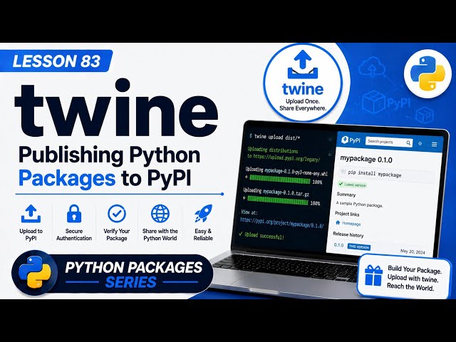 Lesson 83 - twine: Publishing Python Packages to PyPI | Python Packages Series | Uplatz