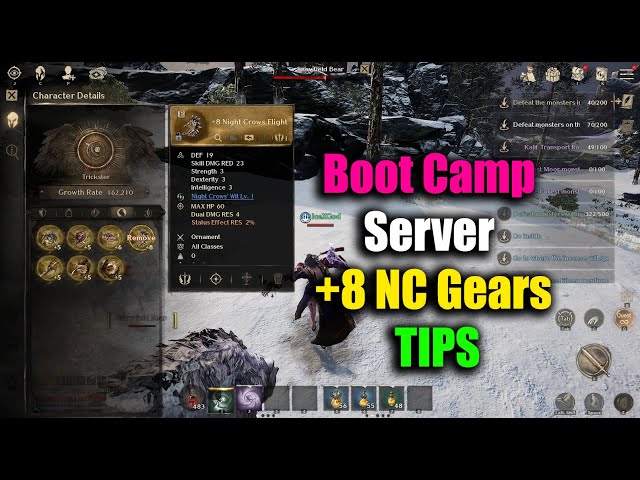 Night Crow Boot Camp Server +8 NC Gears TIPS