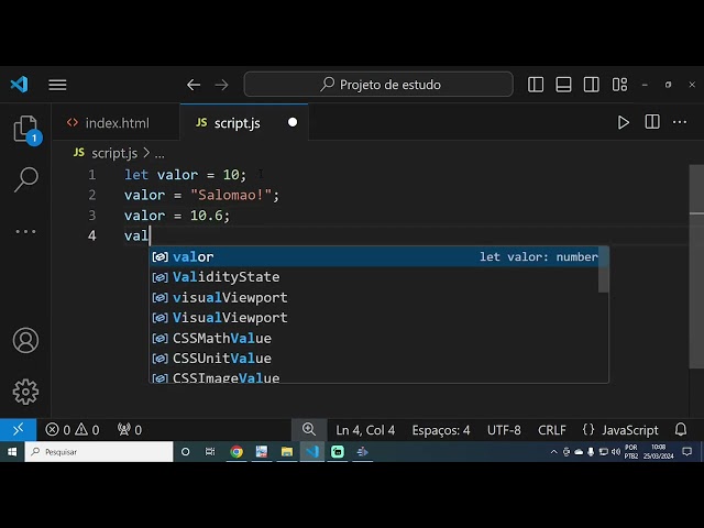Minicurso JavaScript - O que é tipagem dinâmica - Aula 06