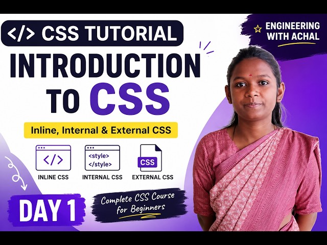 CSS Tutorial for Beginners in Hindi | Introduction to CSS | Inline, Internal & External CSS | Day 1