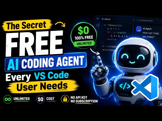 I Got a FREE Unlimited AI Coding Agent in VS Code 🤯 No API Key Needed!