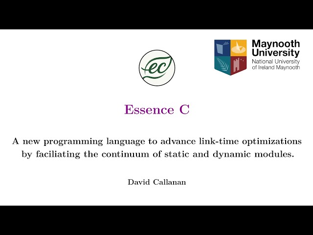 Essence C: A New Programming Language (Final Year Project - Maynooth University)