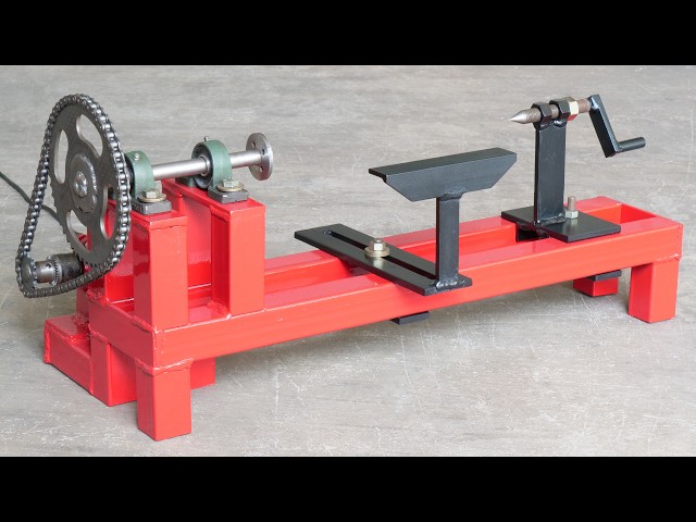How To Make A Lathe Machine | Homemade Woodworking Lathe Machine Using Drill Machine | DIY Lathe