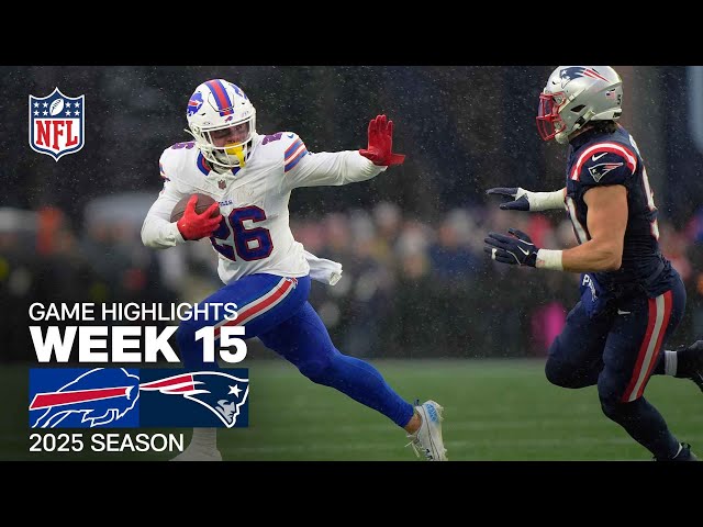 Buffalo Bills vs. New England Patriots Game Highlights | NFL 2025 Season Week 15