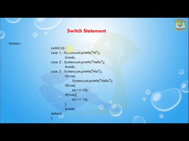 Lesson - 25 : Core Java Basics - Control Flow Selection Statement In java Programming
